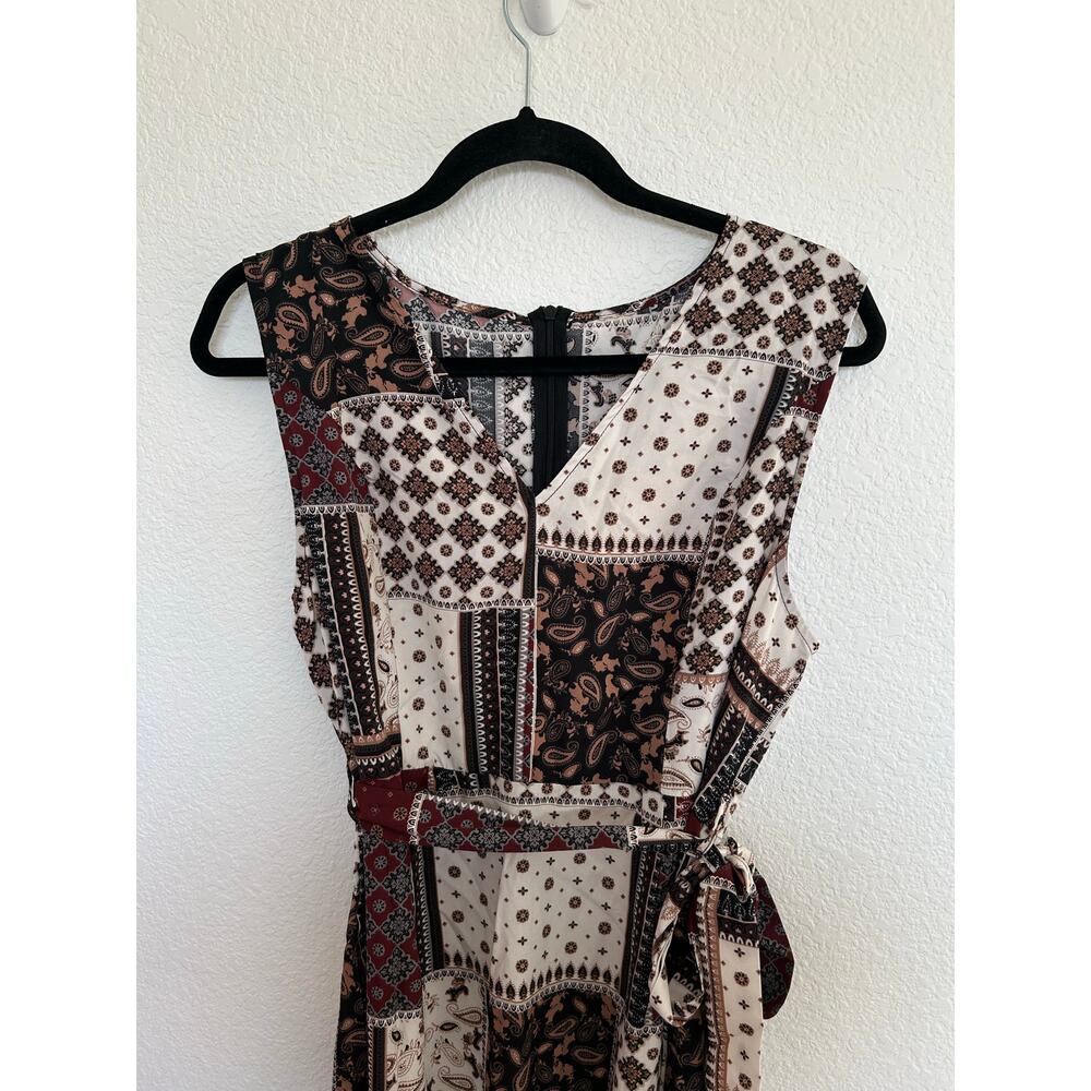Cupshe Patchwork Print Paisley Sleeveless Midi Dress -L - Picture 3 of 6